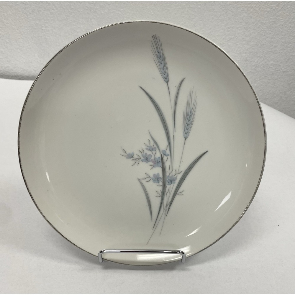 Castlecourt Wheat Harvest Salad Plate 7.5" Fine China Japan Blue Floral Vintage